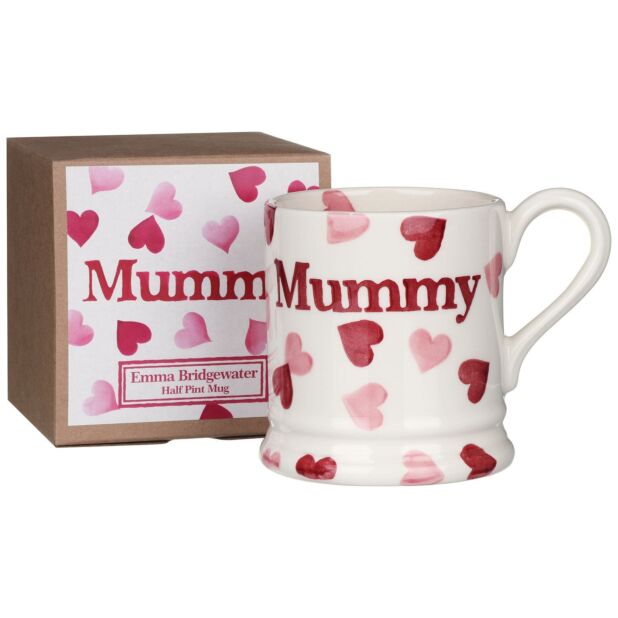 Pink Hearts Mummy Half Pint Boxed Mug