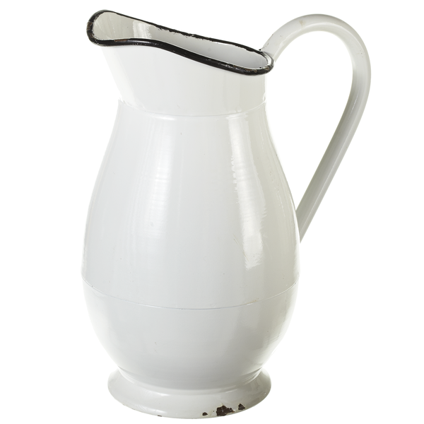 White Enamel Pitcher